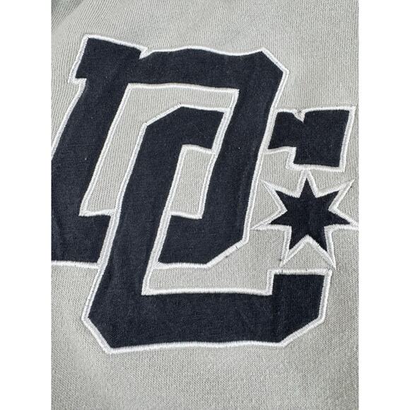 DC Shoes Free Agent Varsity Bomber Jacket Mens S Gray Navy Logo Zip-Up Skate Y2K - Picture 4 of 11